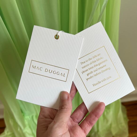 NEW Mac Duggal Mint Green Ruffle Tiered Cut-Out Chiffon Gown Dress 2 Style 67911 - Picture 4 of 16